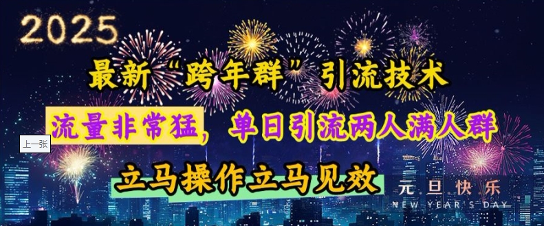 \”揭秘跨年群高效引流策略：日增两人，立竿见影\”-小伟资源网