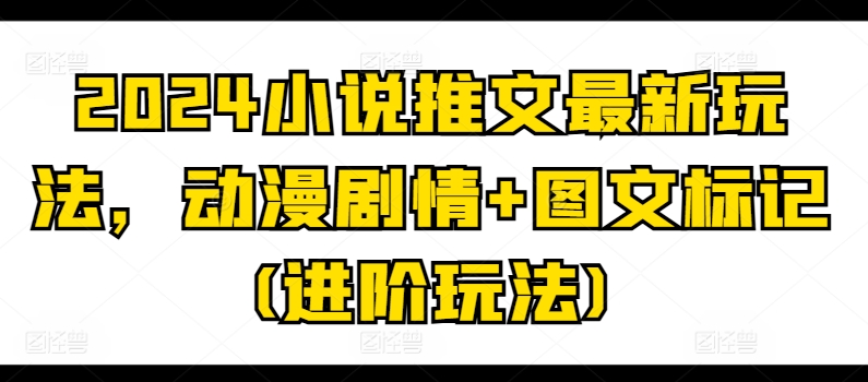 2024小说推文最新玩法，动漫剧情+图文标记(进阶玩法)-小伟资源网