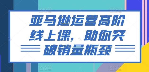 亚马逊运营进阶攻略：解锁销量增长新境界-小伟资源网