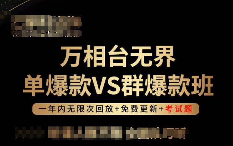 万相台无界单爆款VS群爆款班，选择大于努力，让团队事半功倍!-小伟资源网