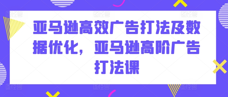 亚马逊高效广告打法及数据优化，亚马逊高阶广告打法课-小伟资源网