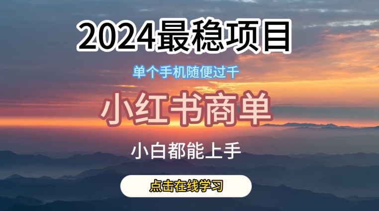 2024最稳蓝海项目，小红书商单项目，没有之一【揭秘】-小伟资源网