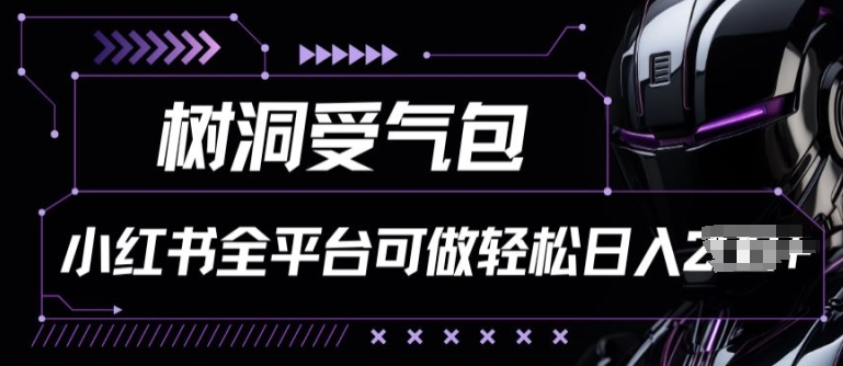 小红书等全平台树洞受气包项目，轻松日入一两张【揭秘】-小伟资源网