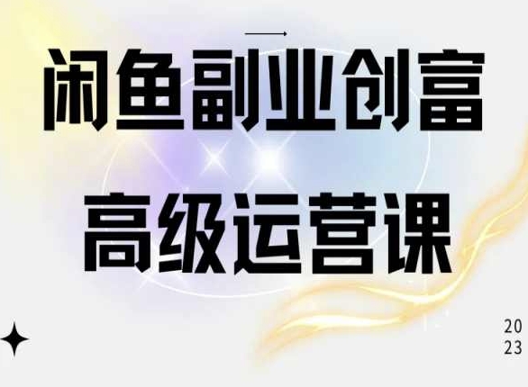 闲鱼电商运营高级课程，一部手机学会闲鱼开店赚钱-小伟资源网