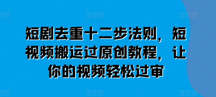 短视频原创化攻略：十二步助你轻松过审，告别搬运-小伟资源网