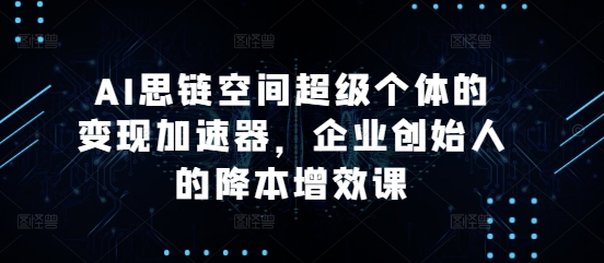 AI思链空间超级个体的变现加速器，企业创始人的降本增效课-小伟资源网