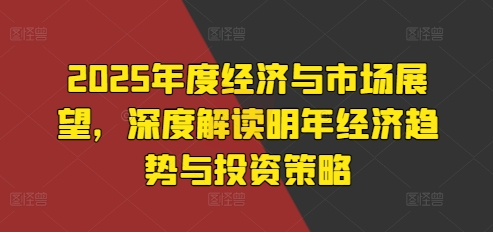 2025年度经济与市场展望，深度解读明年经济趋势与投资策略-小伟资源网