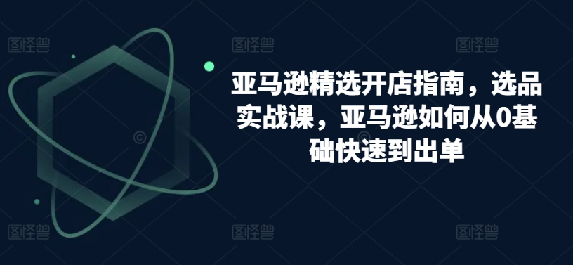 亚马逊精选开店指南，选品实战课，亚马逊如何从0基础快速到出单-小伟资源网