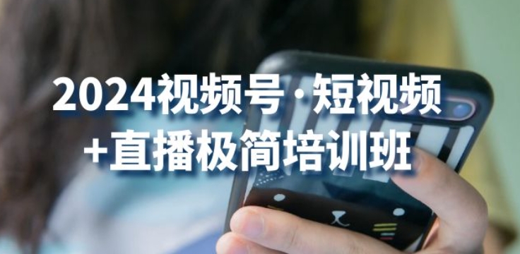 2024视频号·短视频+直播极简培训班：抓住视频号风口，流量红利-小伟资源网