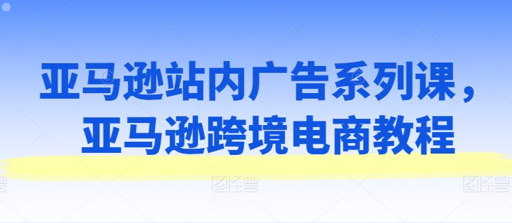 亚马逊广告课程：跨境电商实战教程指南-小伟资源网