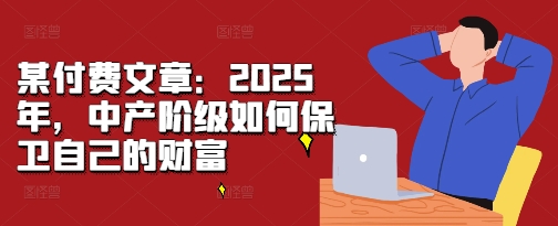 某付费文章：2025年，中产阶级如何保卫自己的财富-小伟资源网