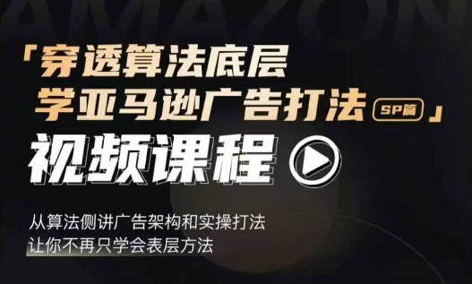 穿透算法底层，学亚马逊广告打法SP篇，从算法侧讲广告架构和实操打法，让你不再只学会表层方法-小伟资源网