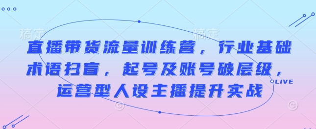 直播带货全攻略：从基础术语到实战运营，助力主播快速破局与成长-小伟资源网